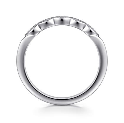 14K White Gold Pave Diamond Anniversary Band