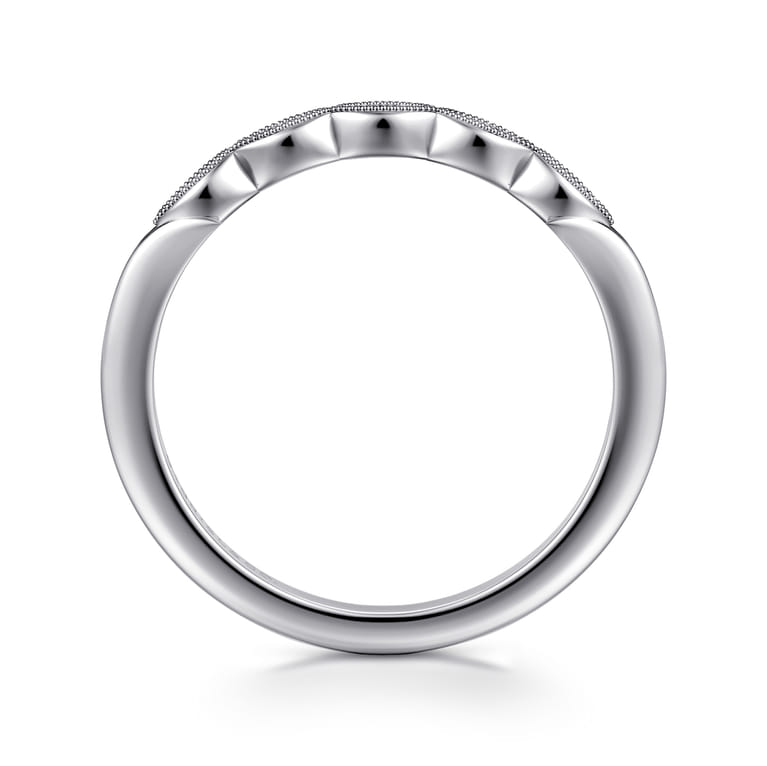 Straight Wedding Ring in 14k White Gold with  Natural Diamond at Gabriel & Co. - Shot 2