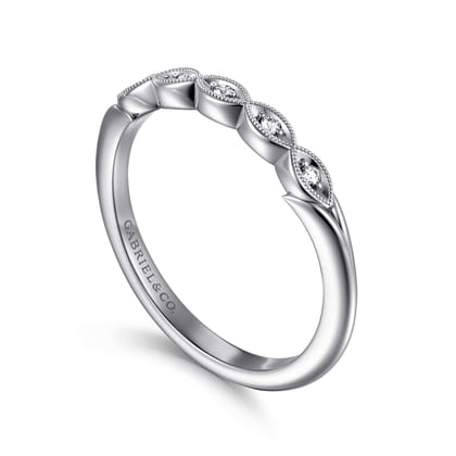 14K White Gold Pave Diamond Anniversary Band