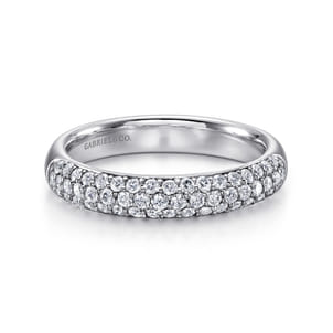14K White Gold Pave Diamond Anniversary Band
