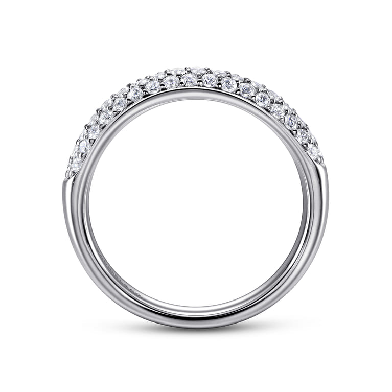 Fancy Wedding Ring in 14k White Gold with Round Natural Diamond at Gabriel & Co. - Shot 2