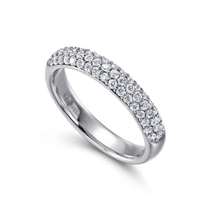 14K White Gold Pave Diamond Anniversary Band