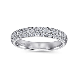 14K White Gold Pave Diamond Anniversary Band