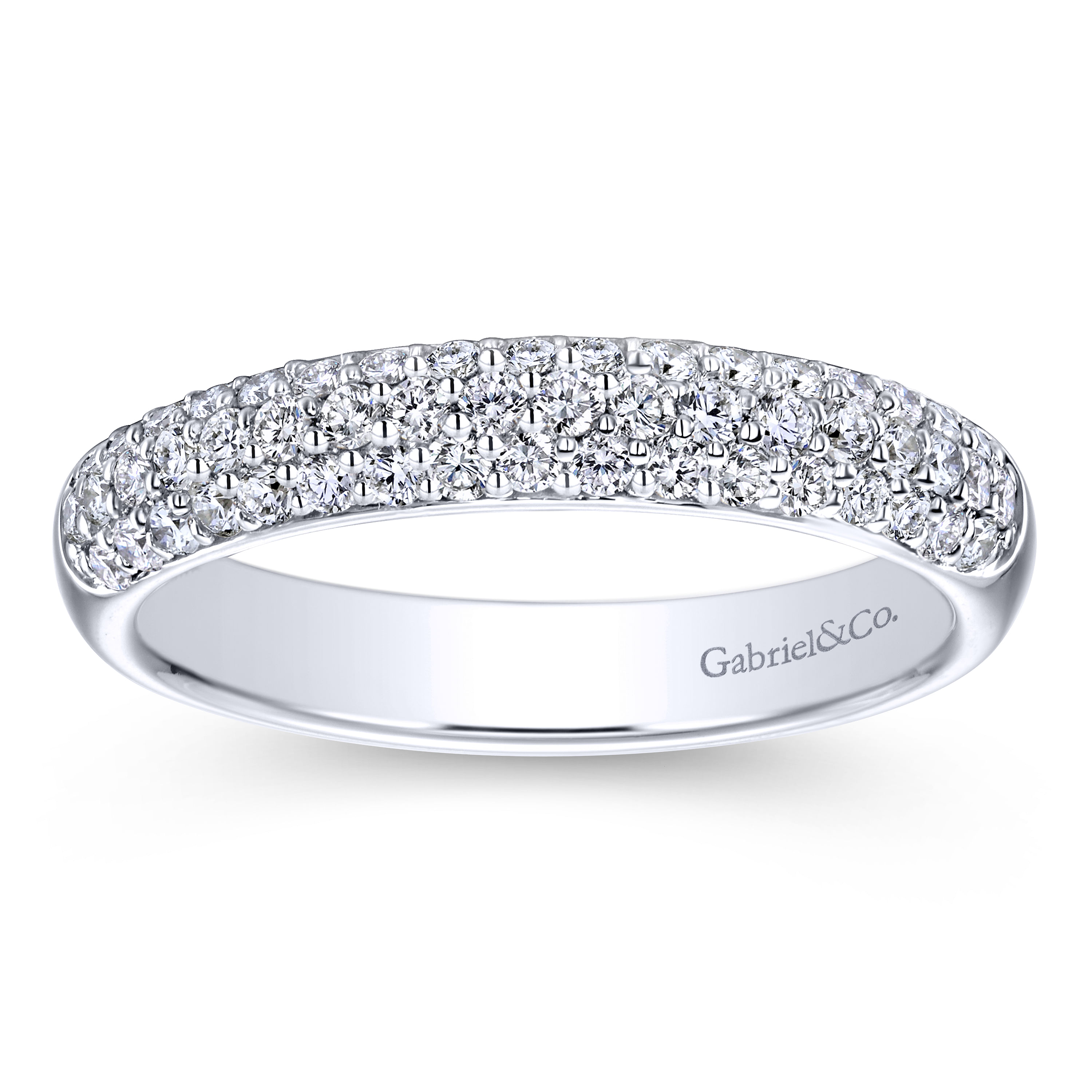 14K White Gold Pave Diamond Anniversary Band