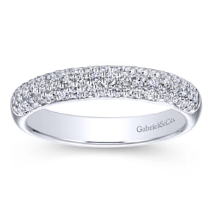 14K White Gold Pave Diamond Anniversary Band