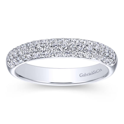 14K White Gold Pave Diamond Anniversary Band