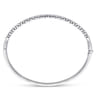 14K White Gold Pave Diamond Cluster Station Bangle - 0.75 ct