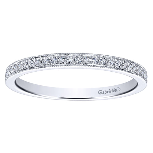 14K White Gold Pave Diamond Eternity Stackable Ring - Shot 4