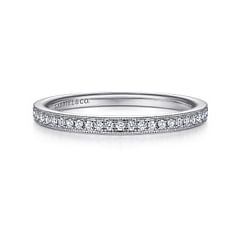 14K White Gold Pave Diamond Eternity Stackable Ring