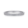 14K White Gold Pave Diamond Eternity Stackable Ring - 0.12 ct