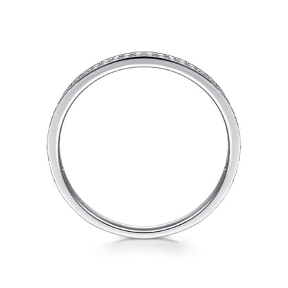 14K White Gold Pave Diamond Eternity Stackable Ring