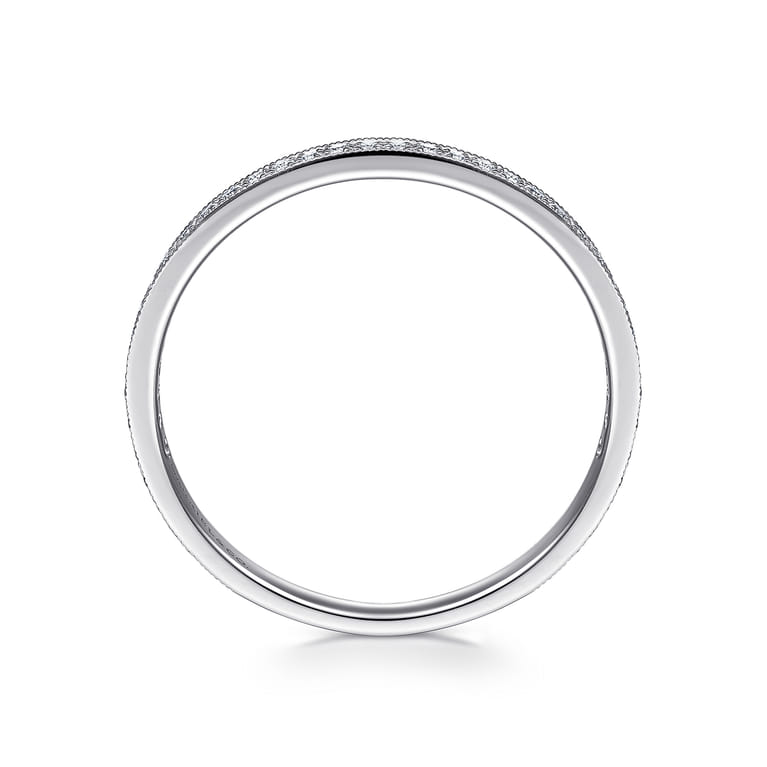 14K White Gold Pave Diamond Eternity Stackable Ring - 0.12 ct - Shot 2
