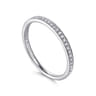 14K White Gold Pave Diamond Eternity Stackable Ring - 0.12 ct
