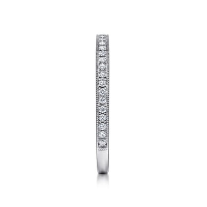 14K White Gold Pave Diamond Eternity Stackable Ring