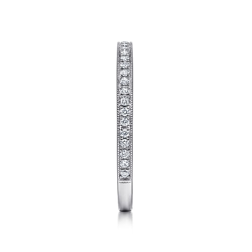 14K White Gold Pave Diamond Eternity Stackable Ring - 0.12 ct - Shot 4