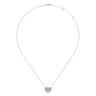 14K White Gold Pave Diamond Heart Pendant Necklace - 0.25 ct