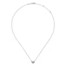 14K White Gold Pave Diamond Pendant Heart Necklace - 0.06 ct