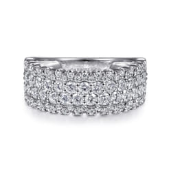 14K White Gold Pave Diamond Ring