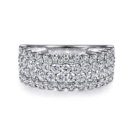 14K White Gold Pave Diamond Ring