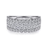 14K White Gold Pave Diamond Ring - 1.2 ct