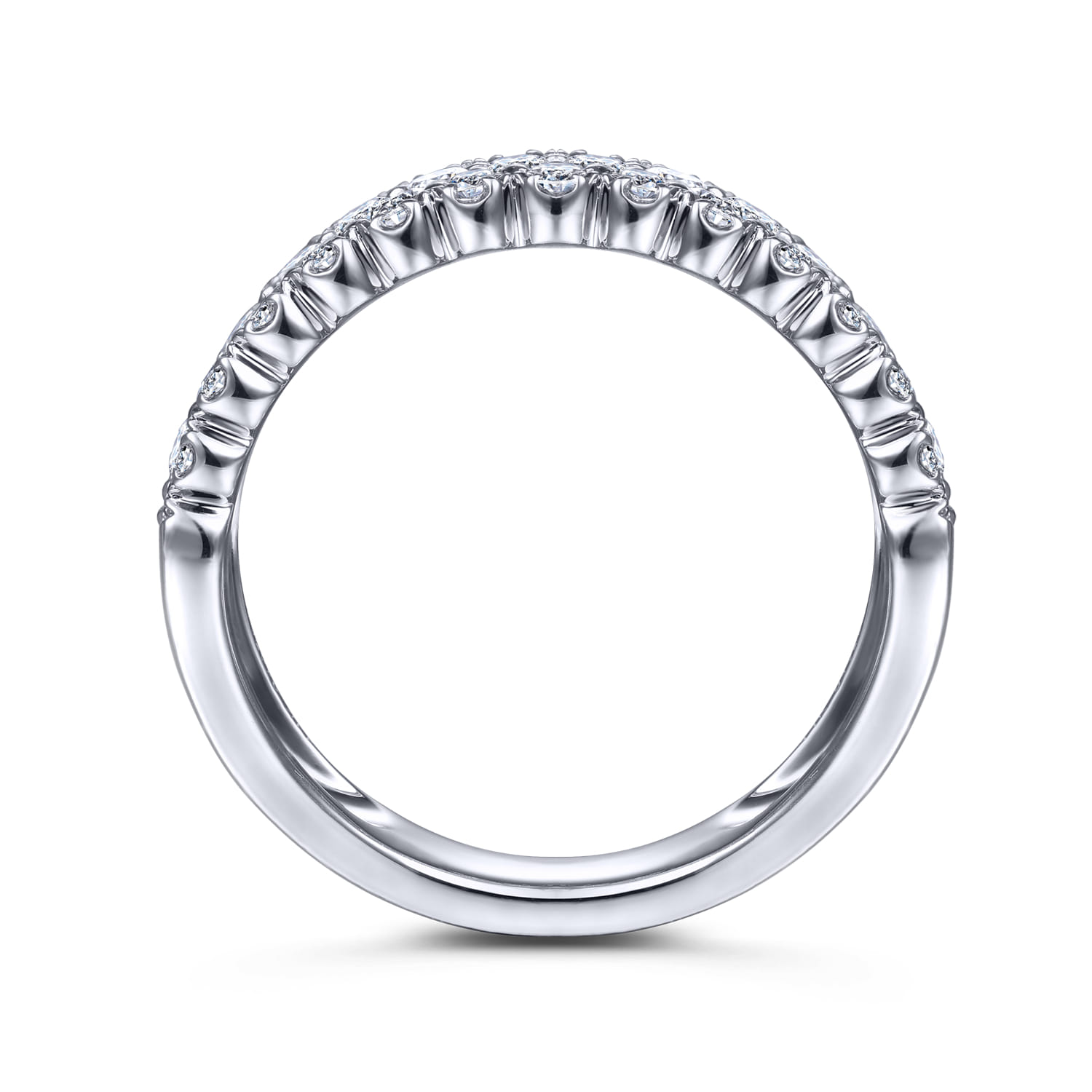 14K White Gold Pave Diamond Ring - 1.2 ct - Shot 2