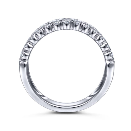 14K White Gold Pave Diamond Ring
