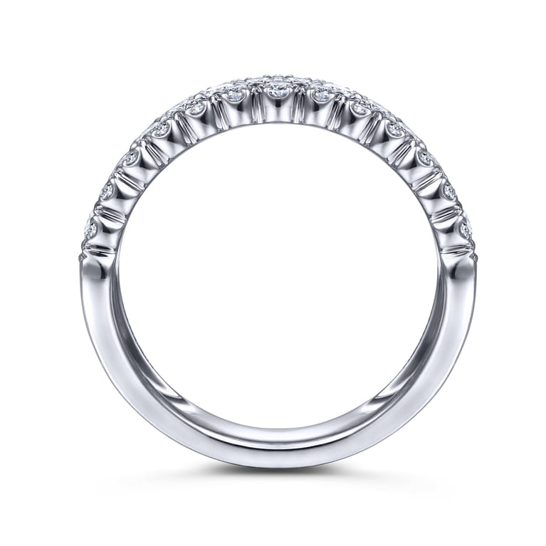 14K White Gold Pave Diamond Ring - 1.2 ct - Shot 2