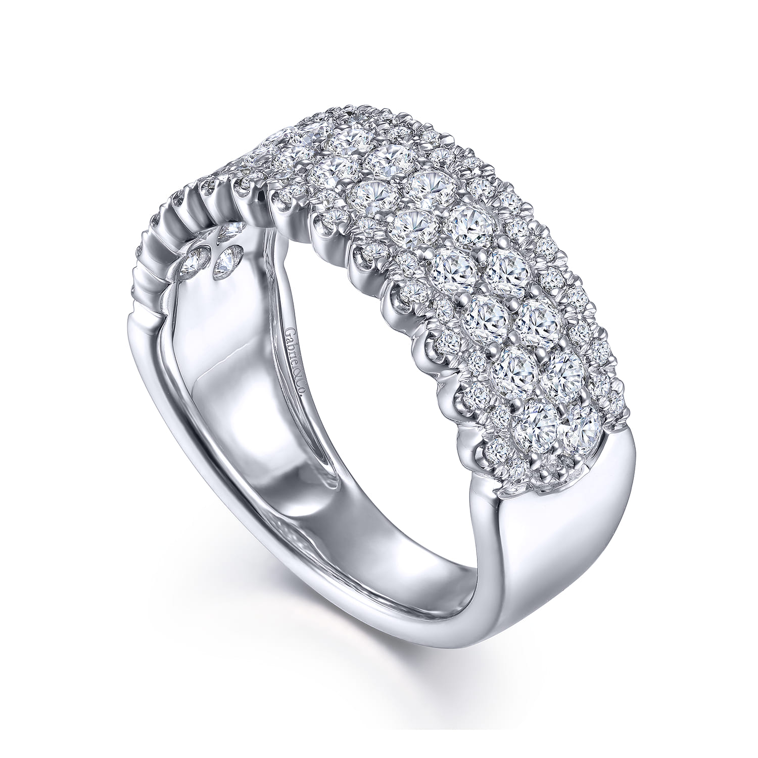 14K White Gold Pave Diamond Ring - 1.2 ct - Shot 3