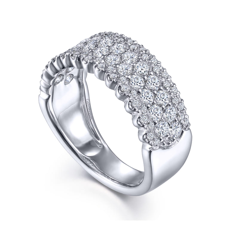 14K White Gold Pave Diamond Ring - 1.2 ct - Shot 3