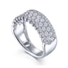 14K White Gold Pave Diamond Ring - 1.2 ct