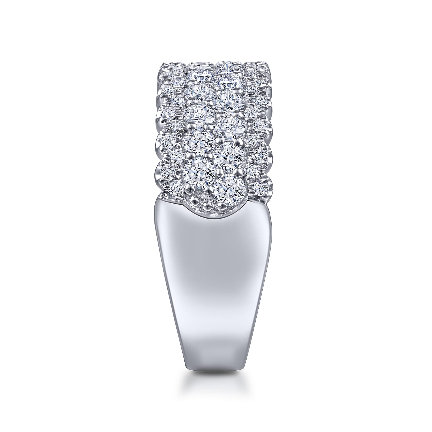 14K White Gold Pave Diamond Ring - 1.2 ct - Shot 4