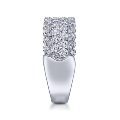 14K White Gold Pave Diamond Ring
