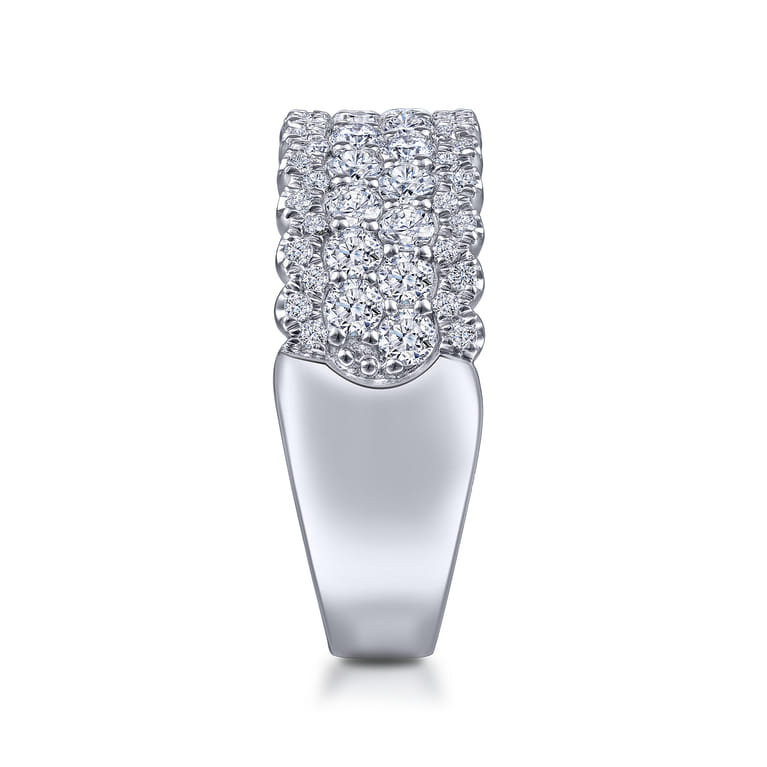 14K White Gold Pave Diamond Ring - 1.2 ct - Shot 4