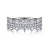 14K White Gold Pave Diamond Ring - 1 ct