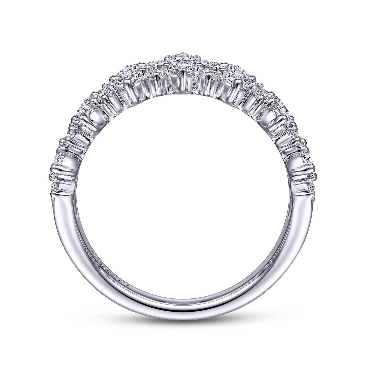 14K White Gold Pave Diamond Ring - 1 ct - Shot 2