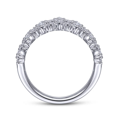 14K White Gold Pave Diamond Ring