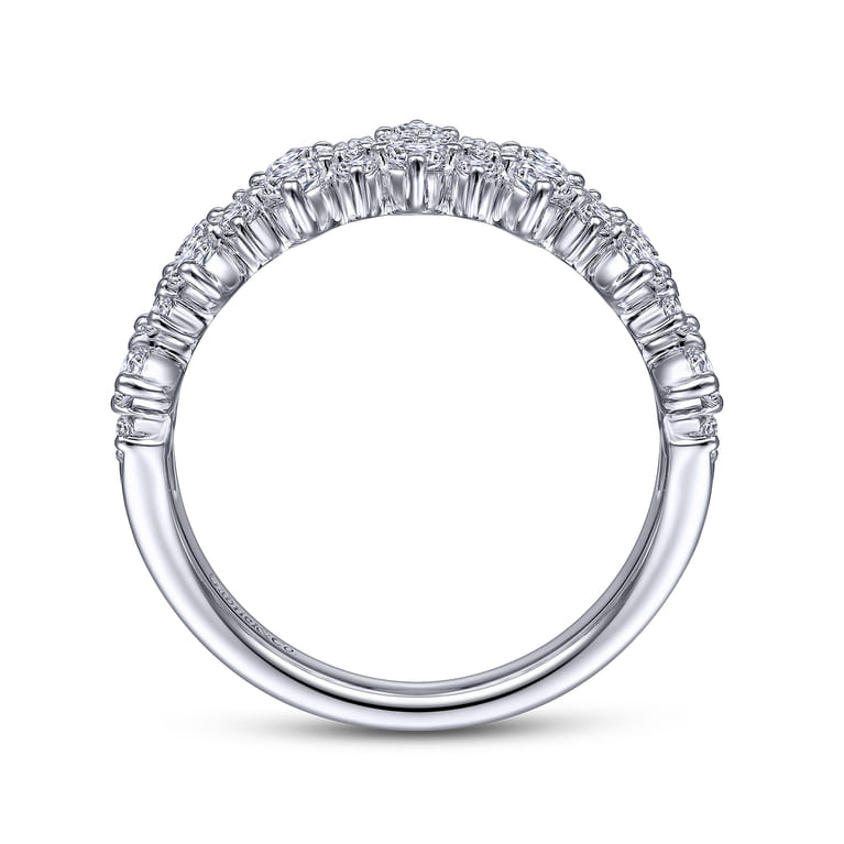 14K White Gold Pave Diamond Ring - 1 ct - Shot 2