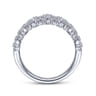 14K White Gold Pave Diamond Ring - 1 ct