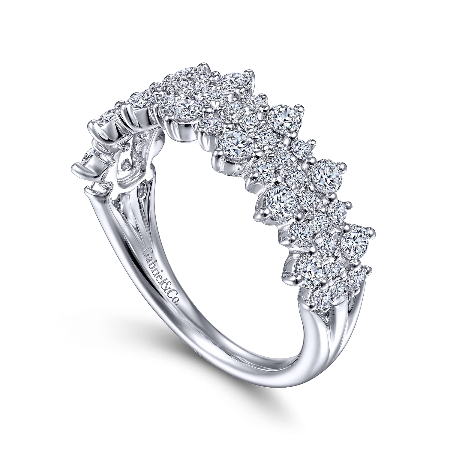 14K White Gold Pave Diamond Ring - 1 ct - Shot 3