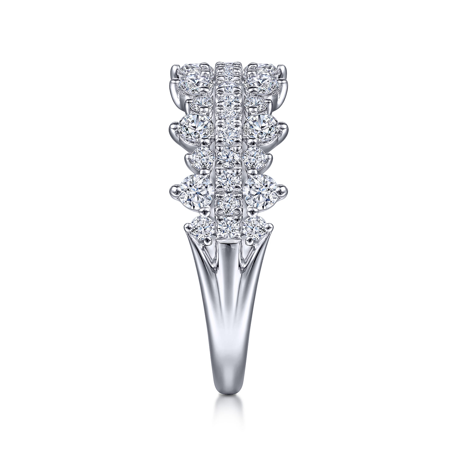 14K White Gold Pave Diamond Ring - 1 ct - Shot 4