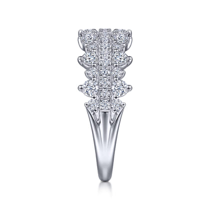 14K White Gold Pave Diamond Ring