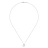 14K White Gold Pave Diamond Sidways Open Heart Pendant Necklace - 0.11 ct