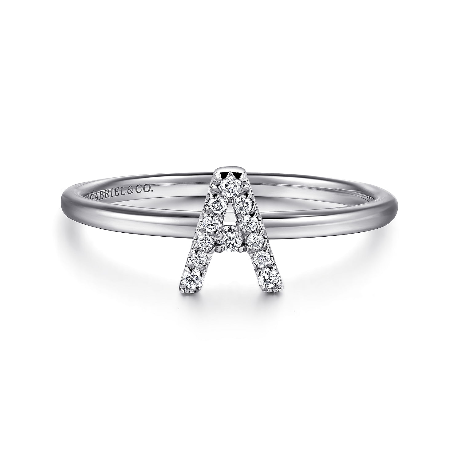 White gold outlet initial ring