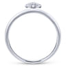 14K White Gold Pave Diamond Uppercase A Initial Ring - 0.06 ct