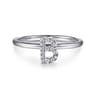 14K White Gold Pave Diamond Uppercase B Initial Ring - 0.08 ct