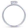 14K White Gold Pave Diamond Uppercase C Initial Ring - 0.05 ct