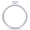 14K White Gold Pave Diamond Uppercase E Initial Ring - 0.06 ct