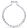 14K White Gold Pave Diamond Uppercase G Initial Ring - 0.07 ct