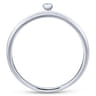 14K White Gold Pave Diamond Uppercase I Initial Ring - 0.03 ct