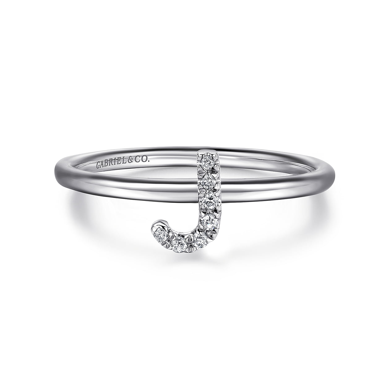 14k White Gold Initial Lusso [Ring Type]. SKU LR51164J-W45JJ 